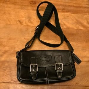 Coach black leather crossbody